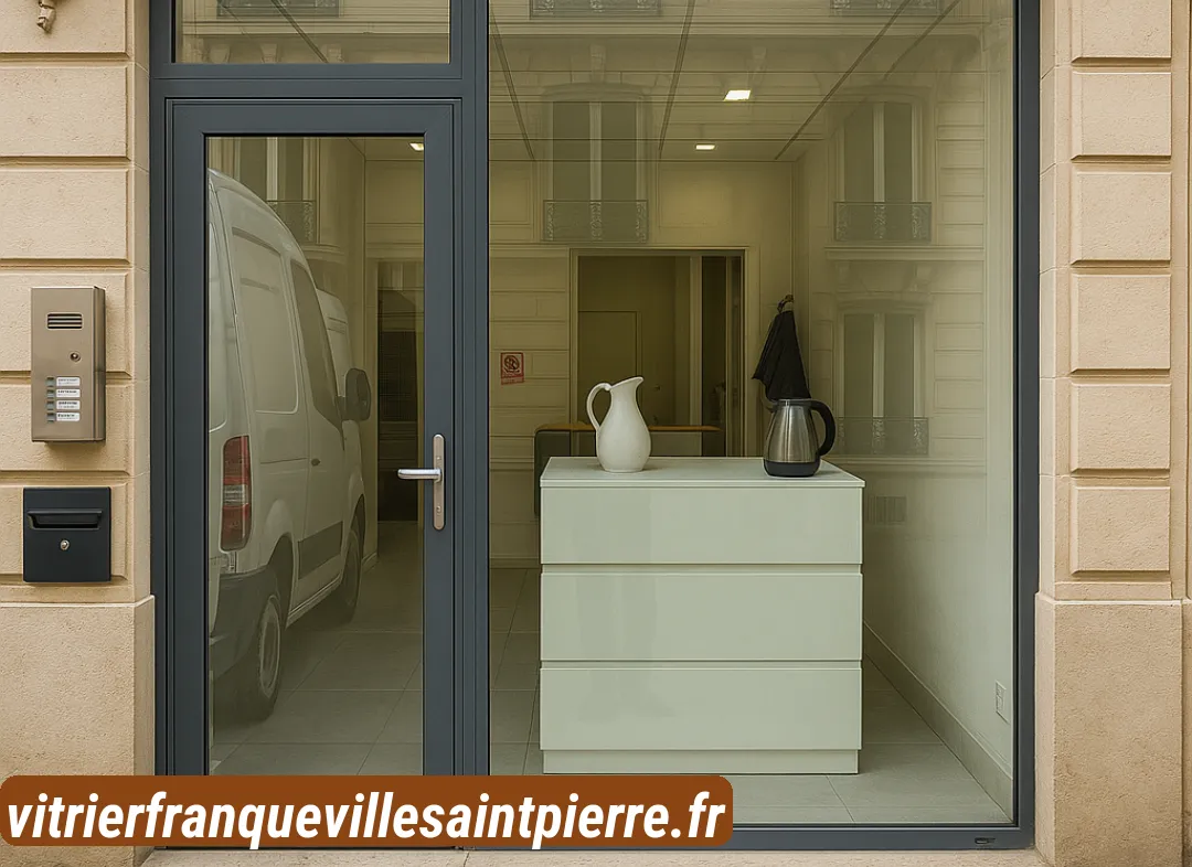 Façade vitrine de magasin en aluminium sur mesure à Franqueville-Saint-Pierre